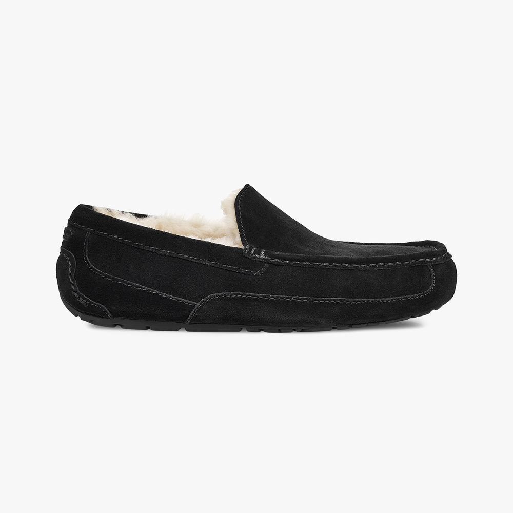 Mocassin UGG Ascot Slip-On Homme Noir Soldes 138GXERL